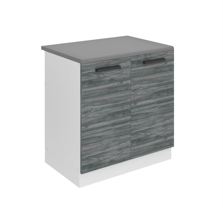 Kuchyňská skříňka Belini Premium Full Version dřezová 80 cm šedý antracit Glamour Wood s pracovní deskou Výrobce TOR SDZ80/0/WT/GW/B/B1/PP
