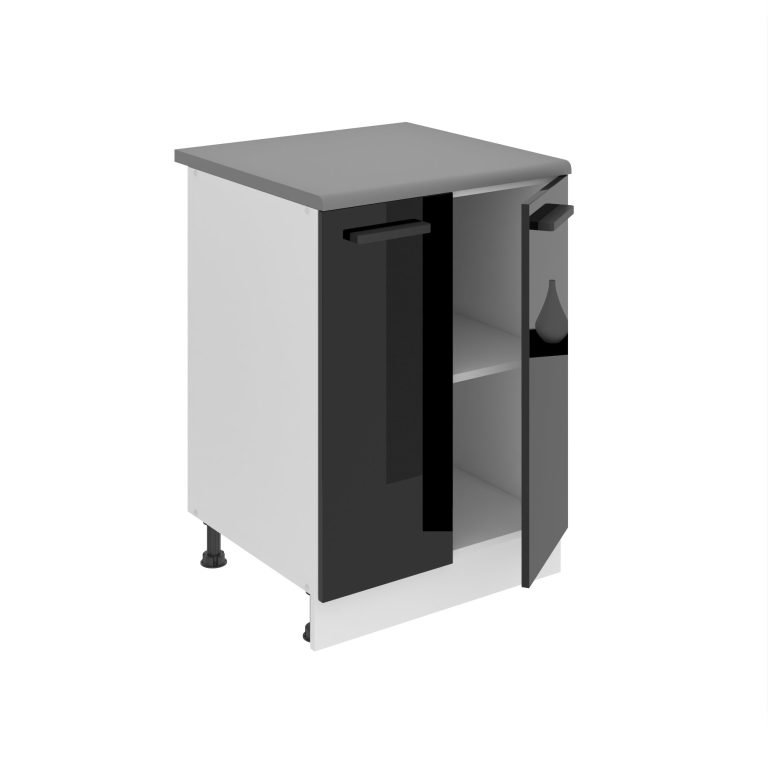 Kuchyňská skříňka Belini Premium Full Version spodní 60 cm černý lesk s pracovní deskou Výrobce INF SD2-60/0/WT/B/B/B1/PP
