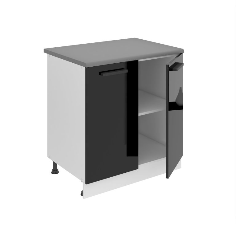 Kuchyňská skříňka Belini Premium Full Version spodní 80 cm černý lesk s pracovní deskou Výrobce INF SD80/0/WT/B/B/B1/PP
