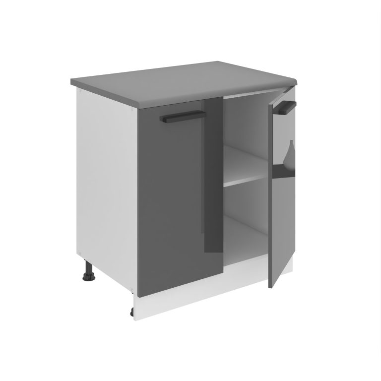 Kuchyňská skříňka Belini Premium Full Version spodní 80 cm šedý lesk s pracovní deskou Výrobce INF SD80/0/WT/S/B/B1/PP
