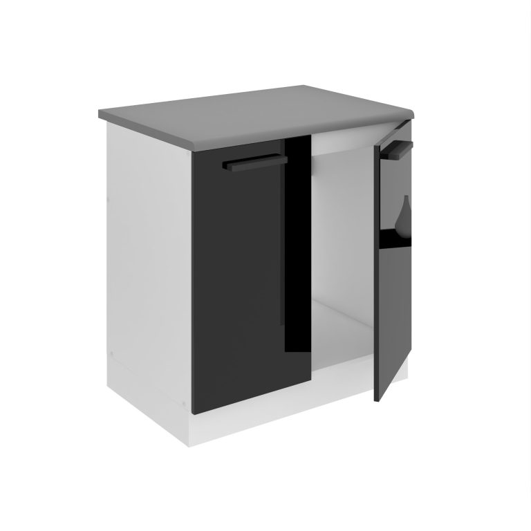 Kuchyňská skříňka Belini Premium Full Version dřezová 80 cm černý lesk s pracovní deskou Výrobce INF SDZ80/0/WT/B/B/B1/PP
