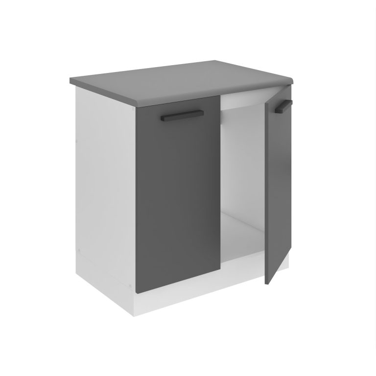 Kuchyňská skříňka Belini Premium Full Version dřezová 80 cm šedý mat s pracovní deskou Výrobce TOR SDZ80/0/WT/SR/B/B1/PP
