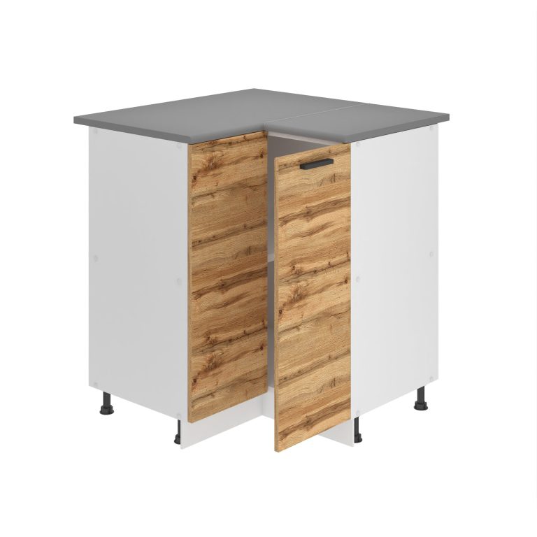 Kuchyňská skříňka Belini Premium Full Version spodní rohová 90 cm dub wotan s pracovní deskou Výrobce TOR SNP90/0/WT/DW/B/B1/PP

