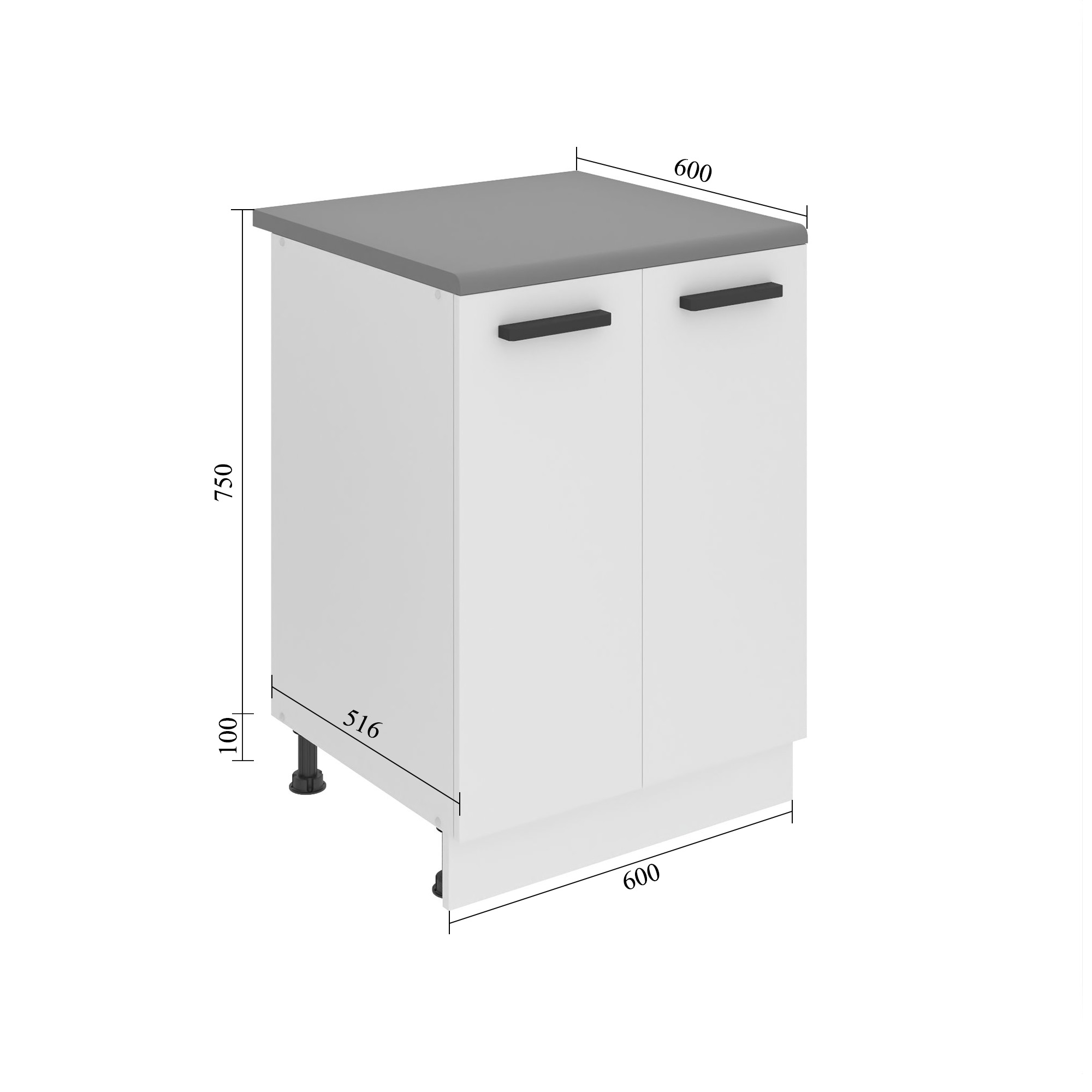 Kuchyňská skříňka Belini Premium Full Version spodní 60 cm bílý lesk s pracovní deskou Výrobce INF SD2-60/0/WT/W/B/B1/PP
