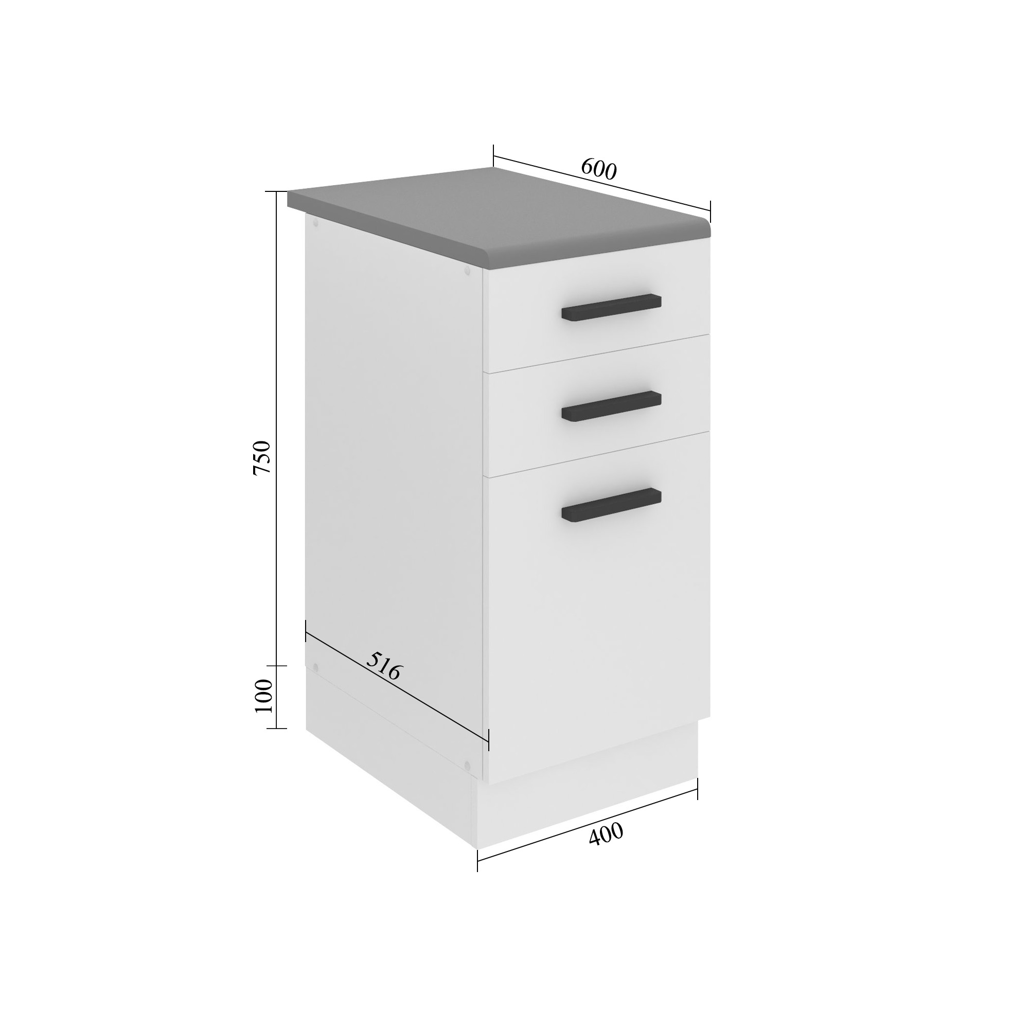 Kuchyňská skříňka Belini Premium Full Version spodní se zásuvkami 40 cm černý lesk s pracovní deskou Výrobce INF SDSZ40/0/WT/B/B/B1/PP