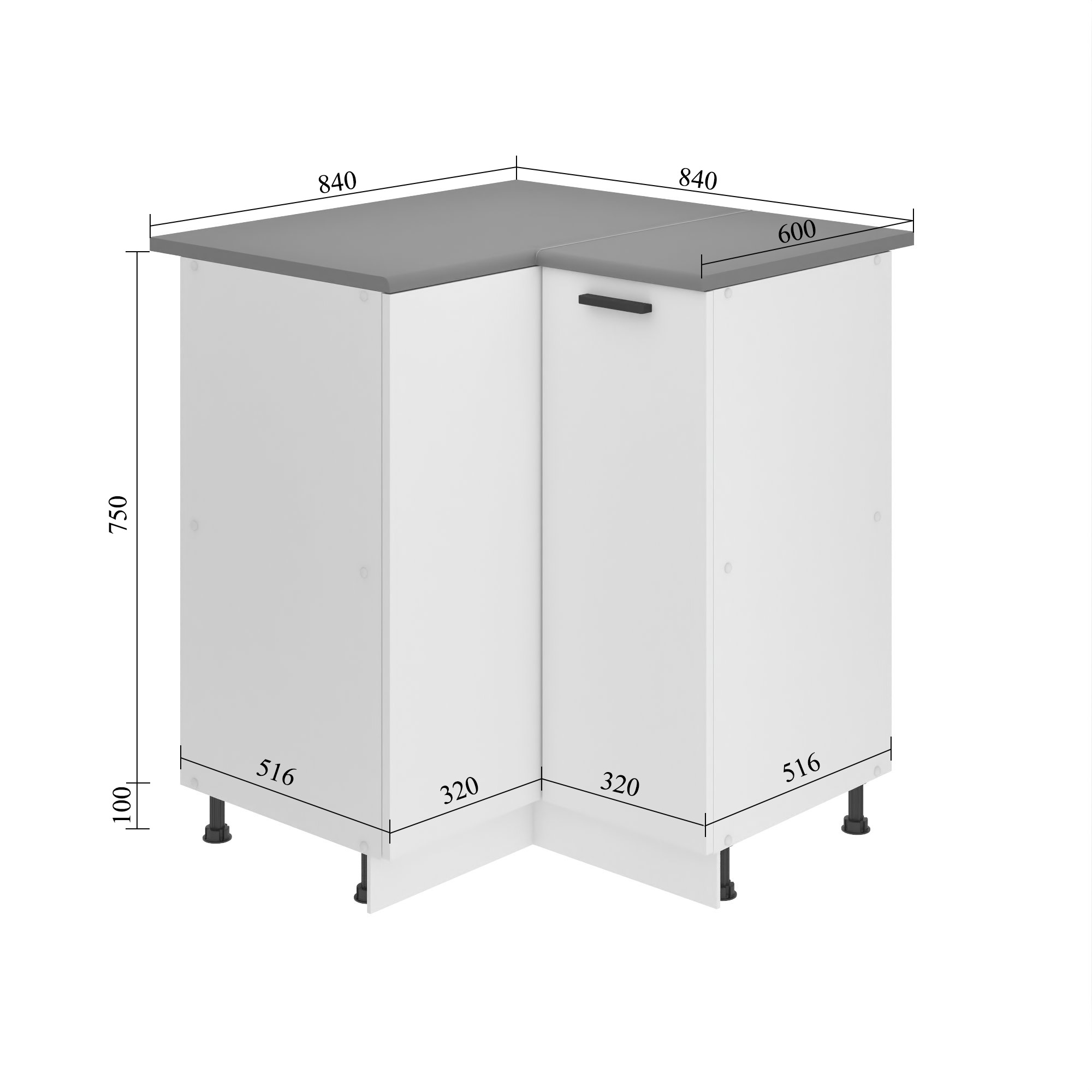 Kuchyňská skříňka Belini Premium Full Version spodní rohová 90 cm dub sonoma s pracovní deskou Výrobce TOR SNP90/0/WT/DS/B/B1/PP
