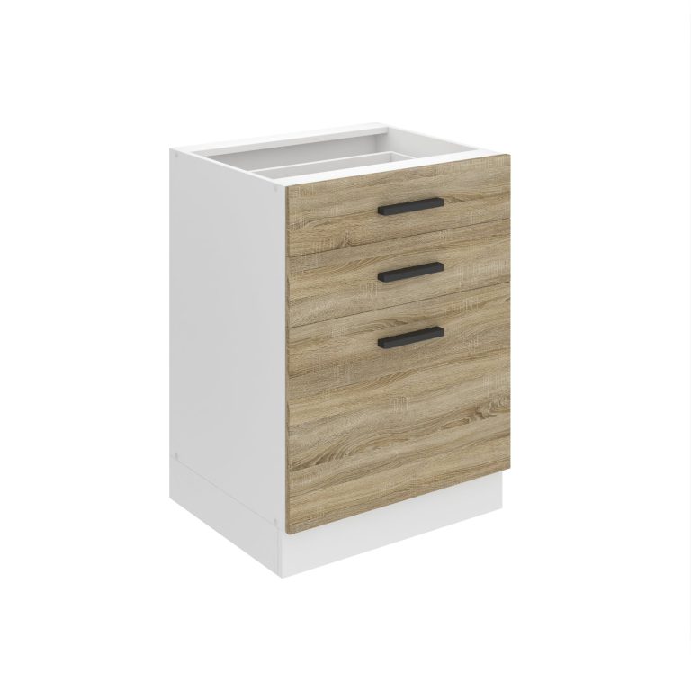 Kuchyňská skříňka dolní 60 cm šuplíky TOR SDSZ60WS/0/WT/DS/0/B1/PP 