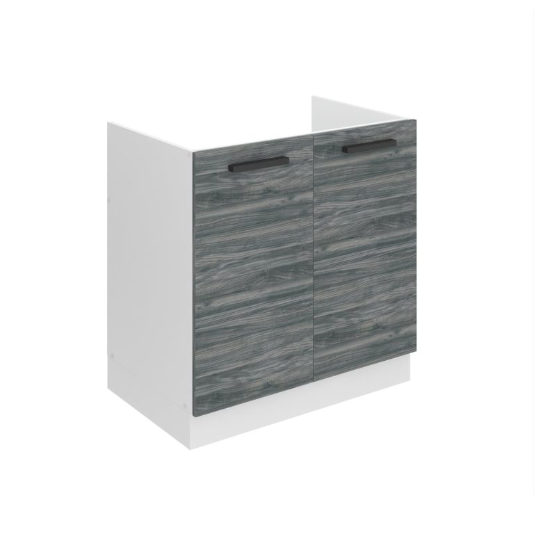 Kuchyňská skříňka Belini Premium Full Version dřezová 80 cm šedý antracit Glamour Wood bez pracovní desky Výrobce
