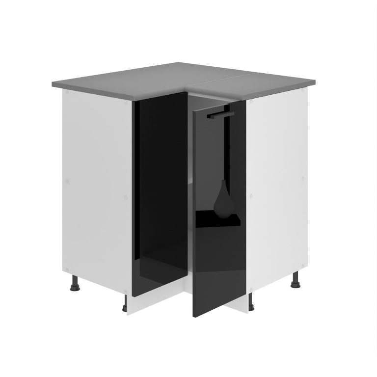 Kuchyňská skříňka Belini Premium Full Version spodní rohová 90 cm černý lesk bez pracovní desky Výrobce
