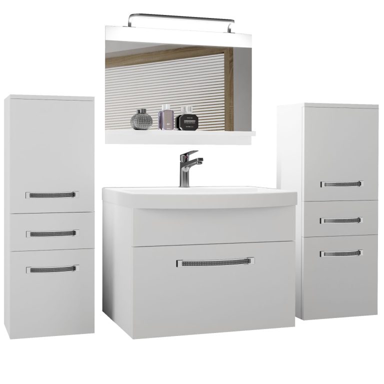 Koupelnový nábytek Belini Premium Full Version bílý mat + umyvadlo + zrcadlo + LED osvětlení Glamour 58 Výrobce GLA M 4/0/W/W/0/MB/PP

