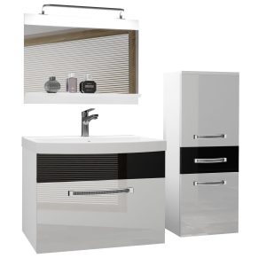 Koupelnový nábytek Belini Premium Full Version bílý lesk / černý lesk + umyvadlo + zrcadlo + LED osvětlení Glamour 27 Výrobce
