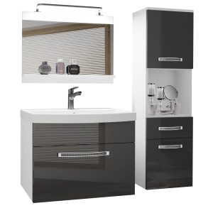 Koupelnový nábytek Belini Premium Full Version šedý lesk
+ umyvadlo + zrcadlo + LED osvětlení Glamour 45 Výrobce
