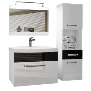Koupelnový nábytek Belini Premium Full Version bílý lesk / černý lesk
+ umyvadlo + zrcadlo + LED osvětlení Glamour 46 Výrobce
