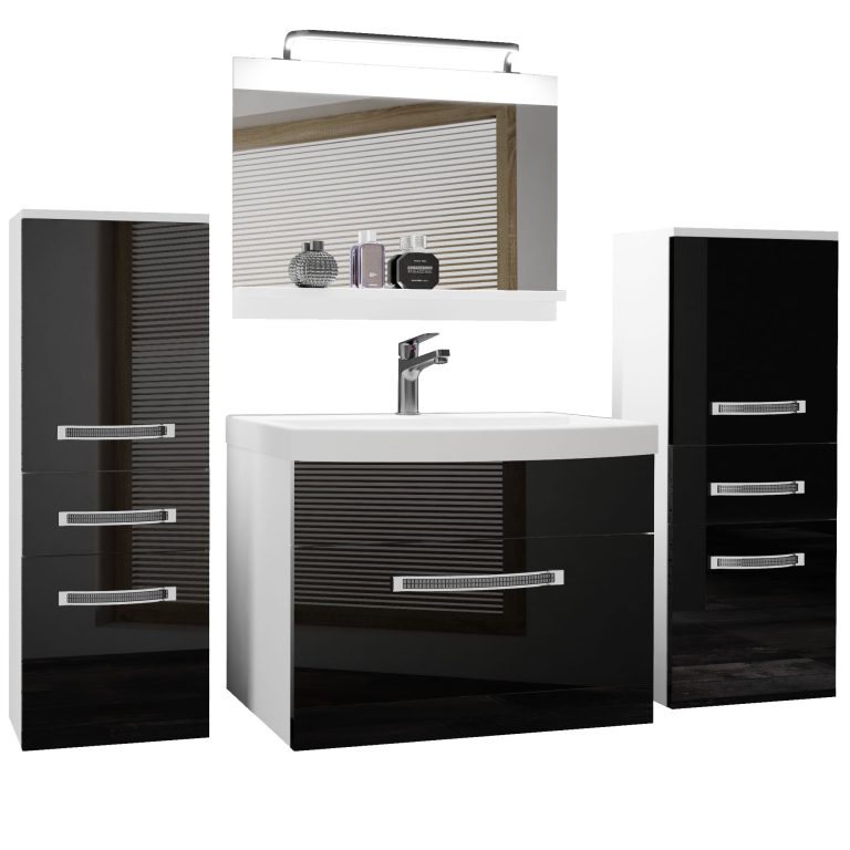 Koupelnový nábytek Belini Premium Full Version černý lesk
+ umyvadlo + zrcadlo + LED osvětlení Glamour 63 Výrobce GLA P 4/0/W/B/0/MB/PP
