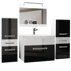 Koupelnový nábytek Belini Premium Full Version černý lesk / bílý lesk
+ umyvadlo + zrcadlo + LED osvětlení Glamour 67 Výrobce
