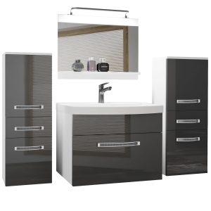 Koupelnový nábytek Belini Premium Full Version šedý lesk
+ umyvadlo + zrcadlo + LED osvětlení Glamour 64 Výrobce
