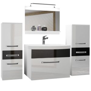 Koupelnový nábytek Belini Premium Full Version bílý lesk / černý lesk
+ umyvadlo + zrcadlo + LED osvětlení Glamour 65 Výrobce
