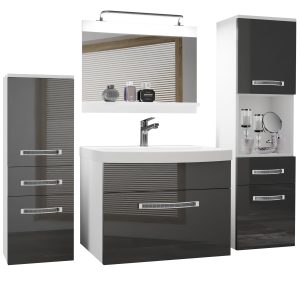Koupelnový nábytek Belini Premium Full Version šedý lesk
+ umyvadlo + zrcadlo + LED osvětlení Glamour 83 Výrobce
