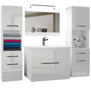 Koupelnový nábytek Belini Premium Full Version bílý lesk + umyvadlo + zrcadlo + LED osvětlení Glamour 100 Výrobce
