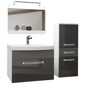 Koupelnový nábytek Belini Premium Full Version šedý lesk / šedý mat + umyvadlo + zrcadlo + LED osvětlení Glamour 34 Výrobce
