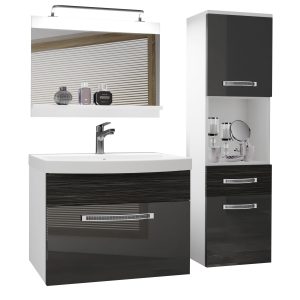 Koupelnový nábytek Belini Premium Full Version šedý lesk / královský eben + umyvadlo + zrcadlo + LED osvětlení Glamour 52 Výrobce
