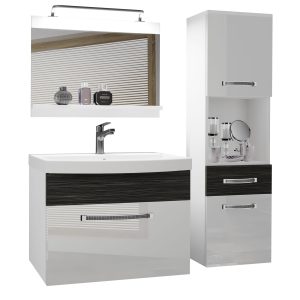 Koupelnový nábytek Belini Premium Full Version bílý lesk / královský eben + umyvadlo + zrcadlo + LED osvětlení Glamour 54 Výrobce
