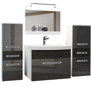 Koupelnový nábytek Belini Premium Full Version šedý lesk / královský eben + umyvadlo + zrcadlo + LED osvětlení Glamour 71 Výrobce
