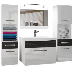 Koupelnový nábytek Belini Premium Full Version bílý lesk / královský eben + umyvadlo + zrcadlo + LED osvětlení Glamour 111 Výrobce
