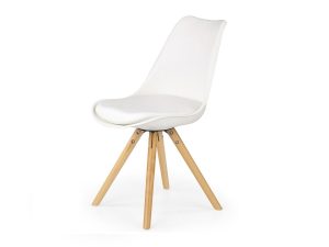 Jídelní židle Belini bílá dřevěné nohy Amareto
