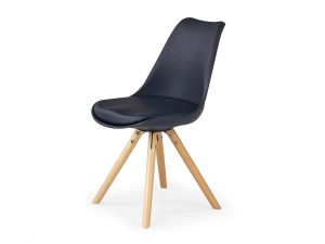 Jídelní židle Belini černá dřevěné nohy Amareto