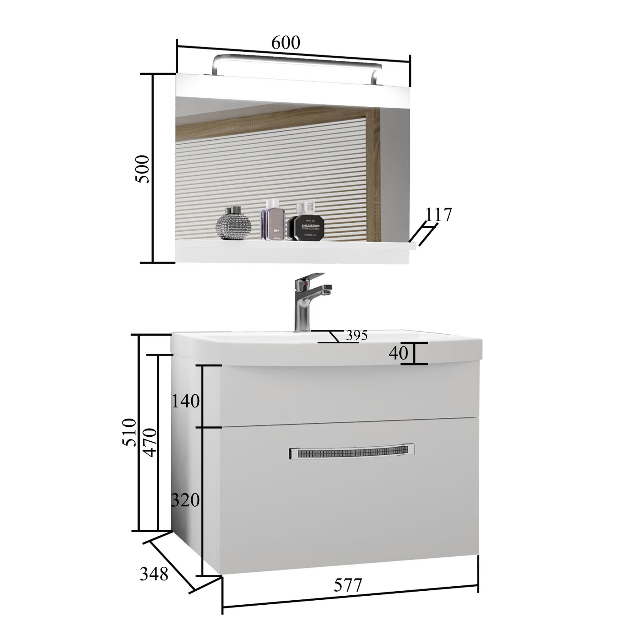 Koupelnový nábytek Belini Premium Full Version šedý lesk / šedý mat + umyvadlo + zrcadlo + LED osvětlení Glamour 15 Výrobce GLA PM 1/0/W/SSR/0/MB/PP
