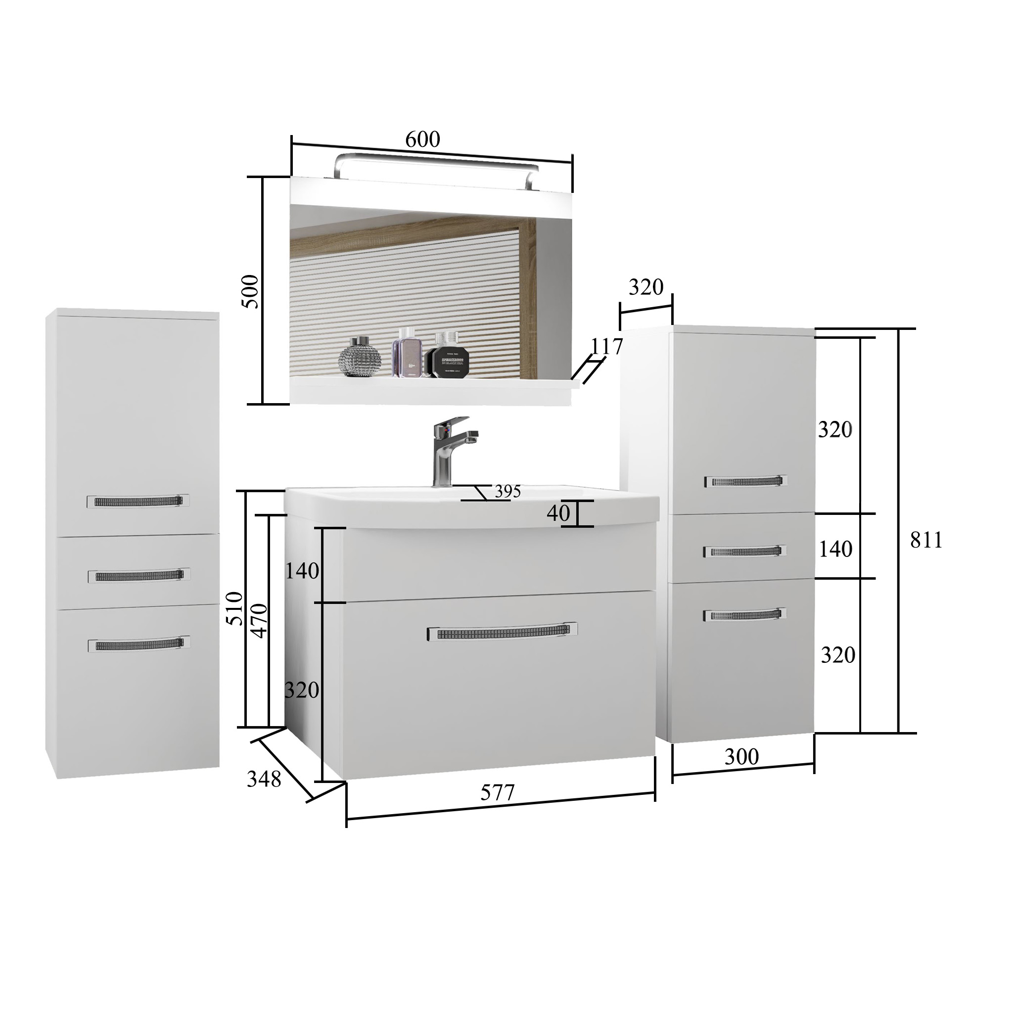 Koupelnový nábytek Belini Premium Full Version bílý lesk / královský eben + umyvadlo + zrcadlo + LED osvětlení Glamour 73 Výrobce GLA PM 4/0/W/WHK/0/MB/PP
