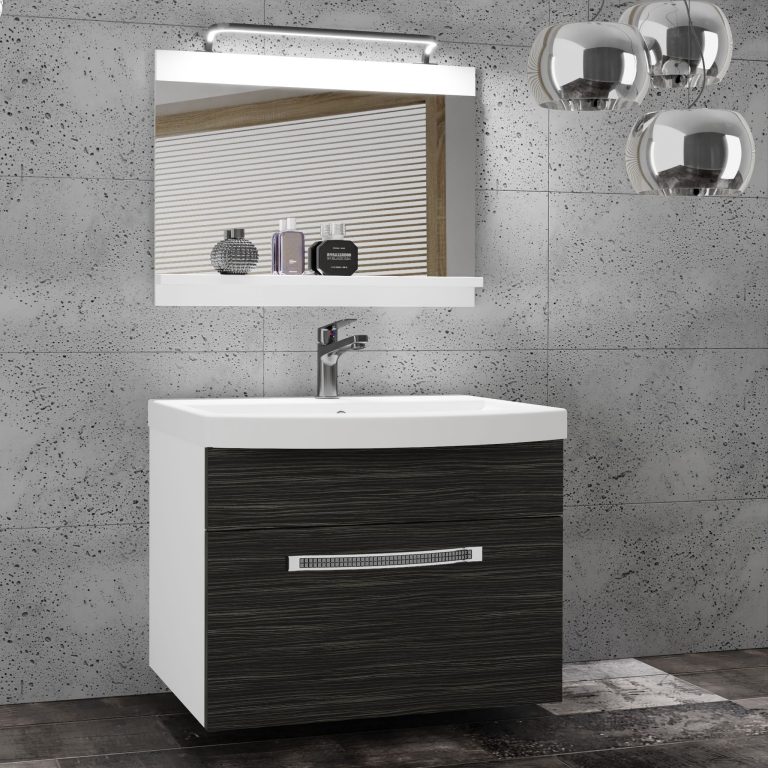 Koupelnový nábytek Belini Premium Full Version královský eben + umyvadlo + zrcadlo + LED osvětlení Glamour 2 Výrobce GLA M 1/0/W/HK/0/MB/PP