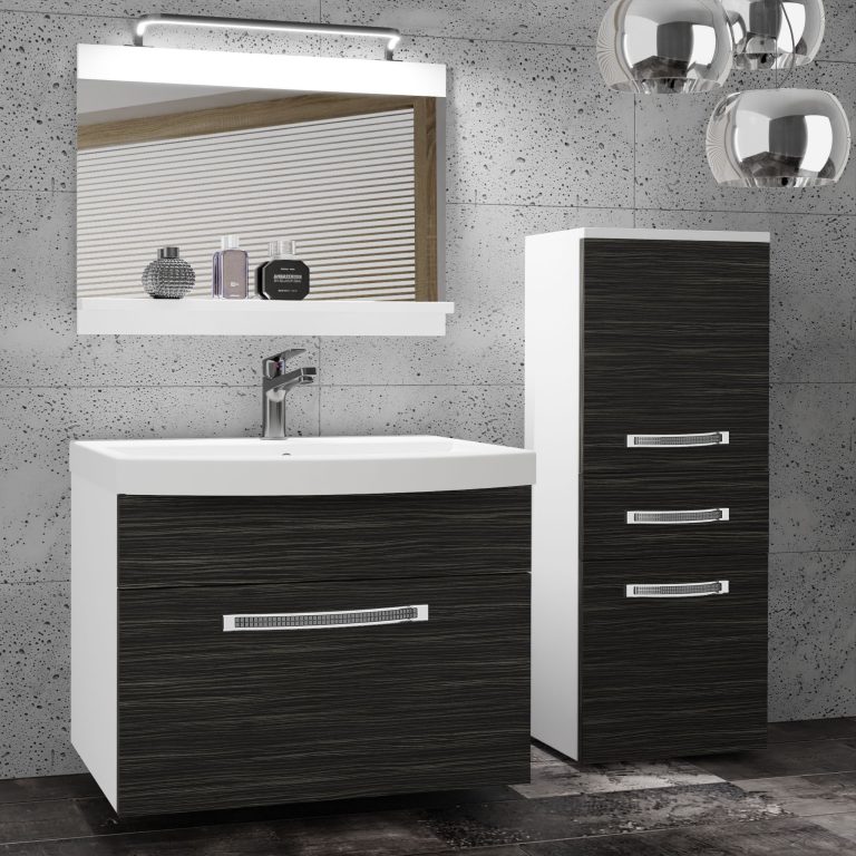Koupelnový nábytek Belini Premium Full Version královský eben + umyvadlo + zrcadlo + LED osvětlení Glamour 21 Výrobce GLA M 2/0/W/HK/0/MB/PP
