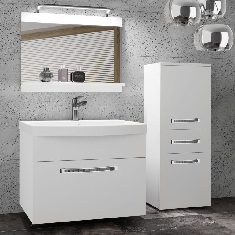Koupelnový nábytek Belini Premium Full Version bílý mat + umyvadlo + zrcadlo + LED osvětlení Glamour 20 Výrobce GLA M 2/0/W/W/0/MB/PP
 