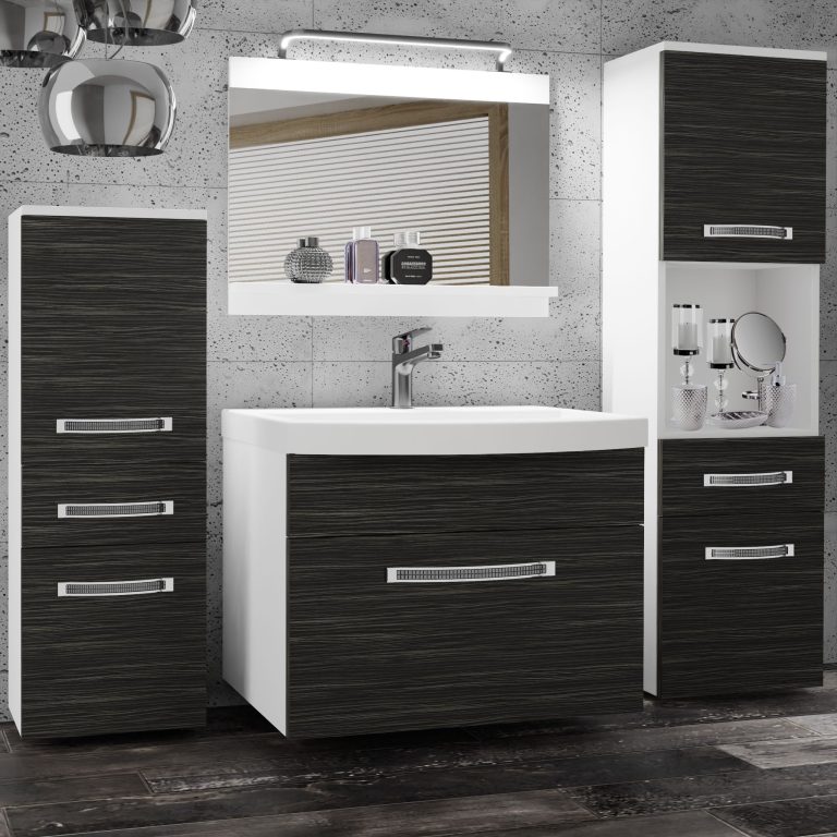 Koupelnový nábytek Belini Premium Full Version královský eben
+ umyvadlo + zrcadlo + LED osvětlení Glamour 78 Výrobce GLA M 5/0/W/HK/0/MB/PP
 