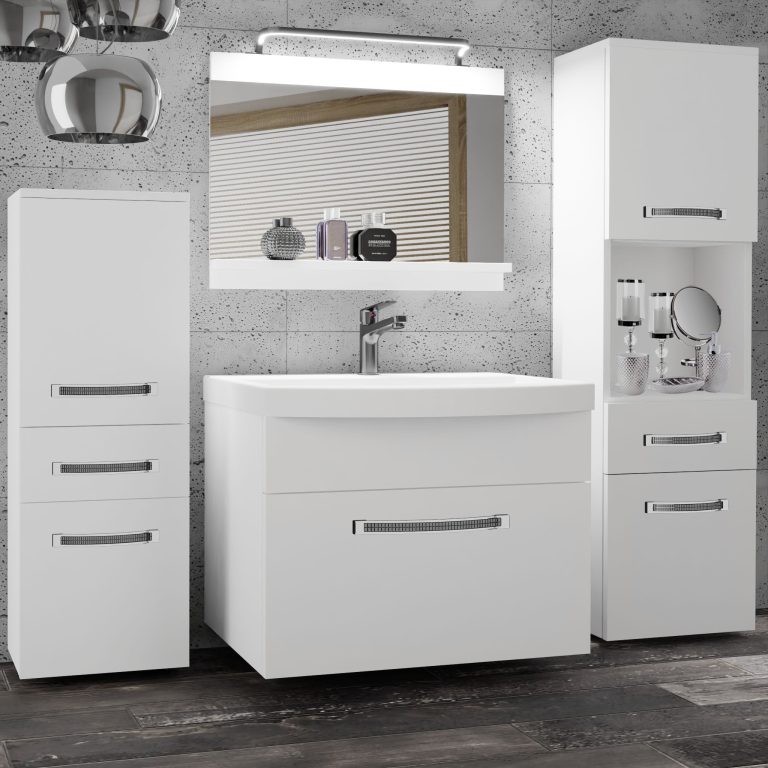 Koupelnový nábytek Belini Premium Full Version bílý mat + umyvadlo + zrcadlo + LED osvětlení Glamour 77 Výrobce GLA M 5/0/W/W/0/MB/PP

