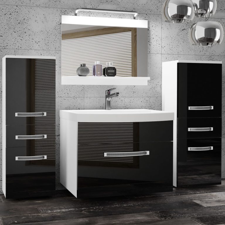 Koupelnový nábytek Belini Premium Full Version černý lesk
+ umyvadlo + zrcadlo + LED osvětlení Glamour 63 Výrobce GLA P 4/0/W/B/0/MB/PP
