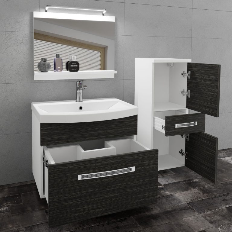 Koupelnový nábytek Belini Premium Full Version královský eben + umyvadlo + zrcadlo + LED osvětlení Glamour 21 Výrobce GLA M 2/0/W/HK/0/MB/PP
