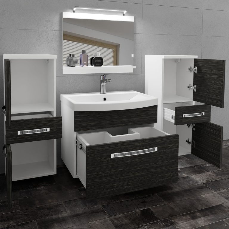 Koupelnový nábytek Belini Premium Full Version královský eben
+ umyvadlo + zrcadlo + LED osvětlení Glamour 59 Výrobce GLA M 4/0/W/HK/0/MB/PP
