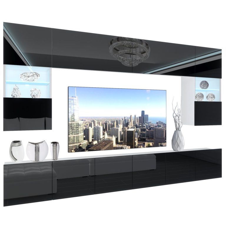 Obývací stěna Belini Premium Full Version černý lesk + LED osvětlení Nexum 9 Výrobce NEX 1/0/W/B/0/0/PP