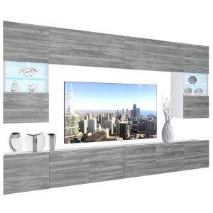 Obývací stěna Belini Premium Full Version šedý antracit Glamour Wood + LED osvětlení Nexum 11 Výrobce