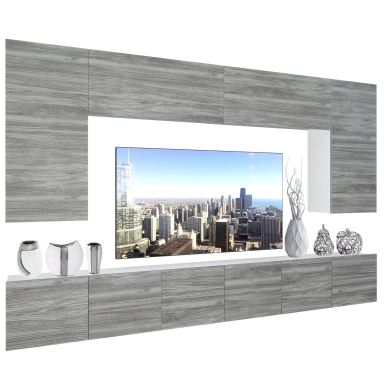 Obývací stěna Belini Premium Full Version  šedý antracit Glamour Wood + LED osvětlení Nexum 33 Výrobce NEX 2/0/W/GW1/0/0/PP