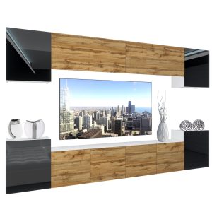 Obývací stěna Belini Premium Full Version černý lesk / dub wotan + LED osvětlení Nexum 69 Výrobce
