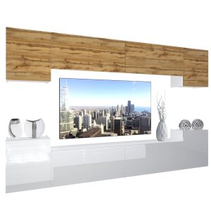 Obývací stěna Belini Premium Full Version dub wotan / bílý lesk + LED osvětlení Nexum 60 Výrobce
