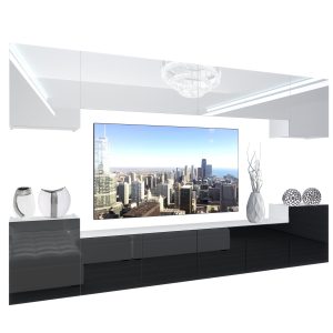 Obývací stěna Belini Premium Full Version  bílý lesk / černý lesk + LED osvětlení Nexum 135 Výrobce
