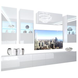 Obývací stěna Belini Premium Full Version  bílý lesk + LED osvětlení Nexum 75 Výrobce
