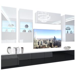 Obývací stěna Belini Premium Full Version  bílý lesk / černý lesk + LED osvětlení Nexum 74 Výrobce
