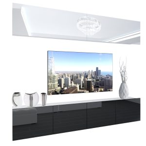 Obývací stěna Belini Premium Full Version  bílý lesk / černý lesk + LED osvětlení Nexum 93 Výrobce
