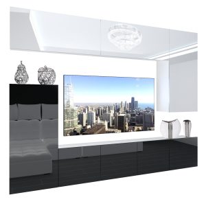 Obývací stěna Belini Premium Full Version  bílý lesk / černý lesk + LED osvětlení Nexum 114 Výrobce
